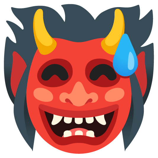 Ogre and Grinning face with sweat