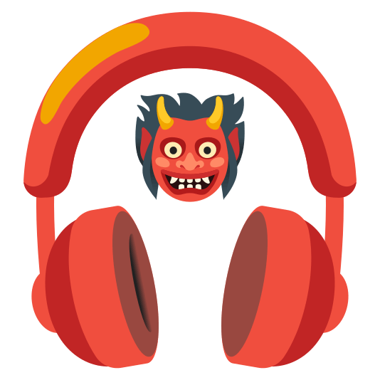 ogre and headphone