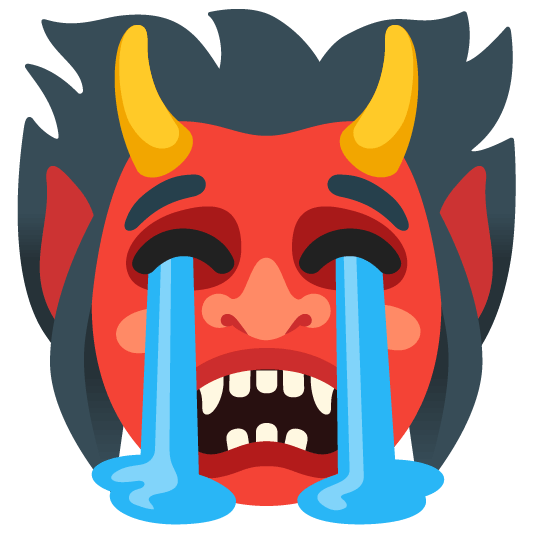 ogre and loudly crying face