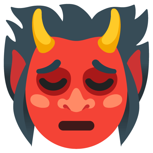 ogre and pensive face