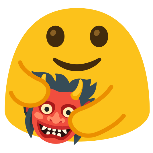 ogre and people hugging