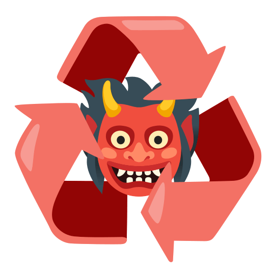 ogre and recycling symbol