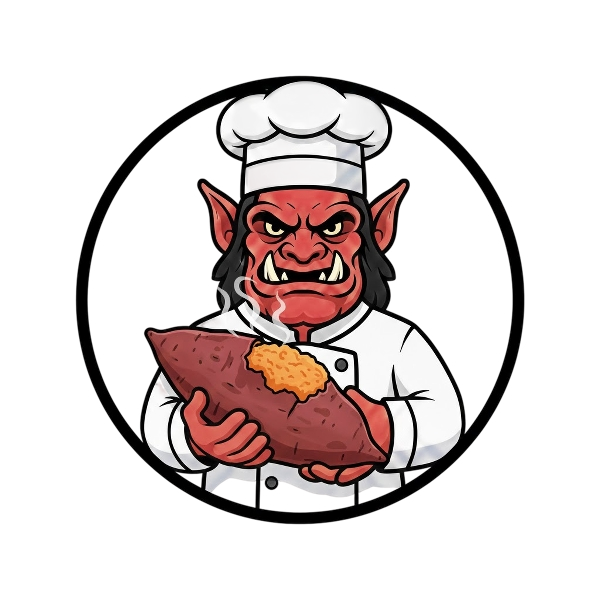 Ogre and Roasted sweet potato