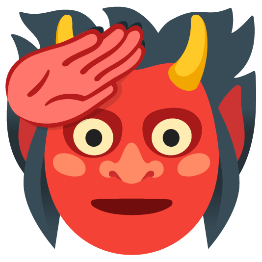 ogre and saluting face