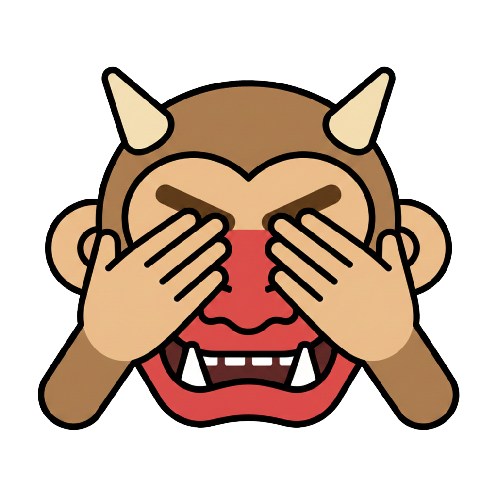 ogre and see-no-evil monkey