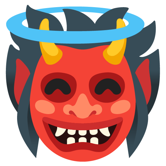 Ogre and Smiling face with halo