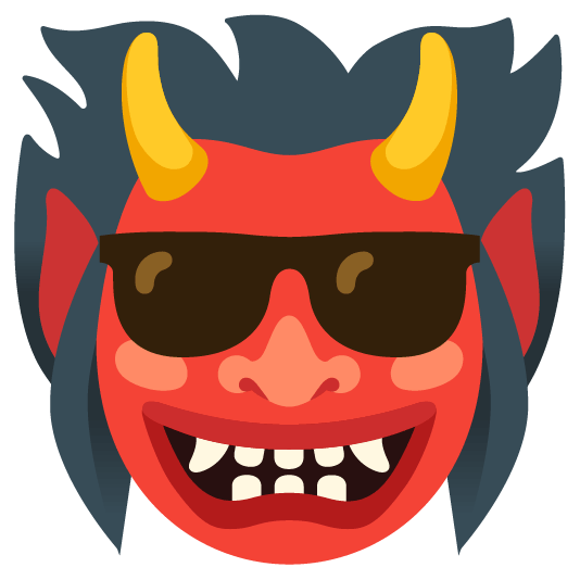 ogre and smiling face with sunglasses