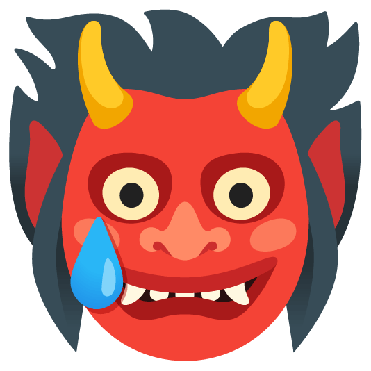 Ogre and Smiling face with tear