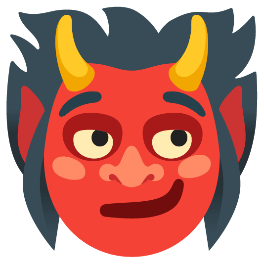 ogre and smirking face