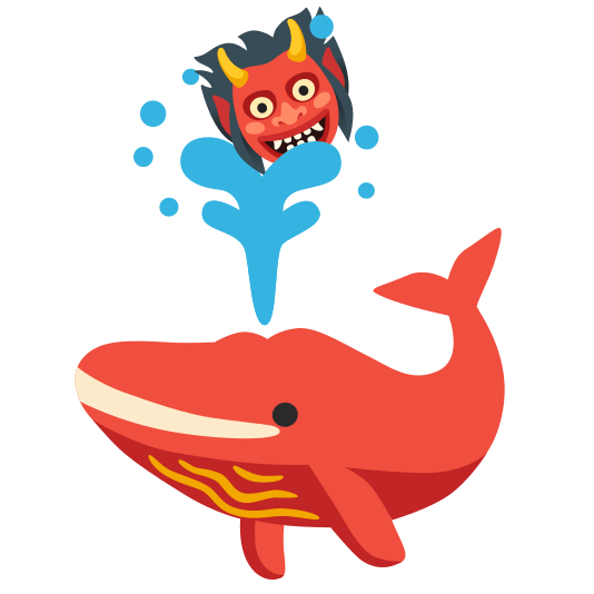 ogre and spouting whale