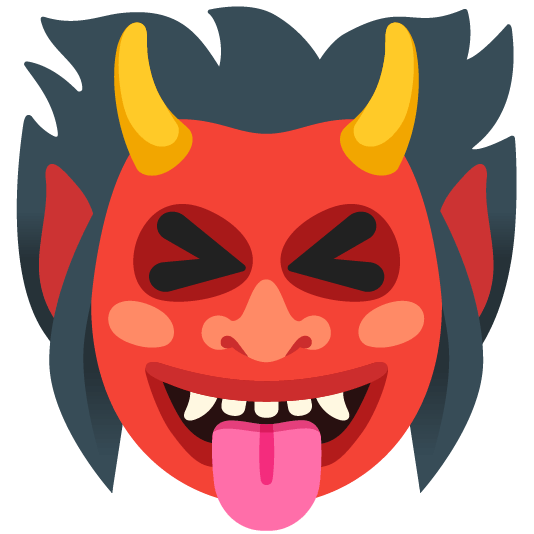 Ogre and Squinting face with tongue