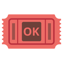 OK button and admission tickets