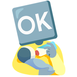 OK button and baby bottle