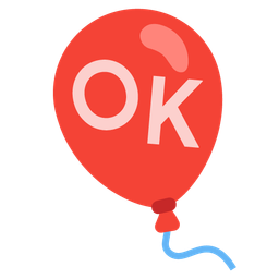 OK button and balloon