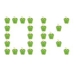 OK button and bell pepper