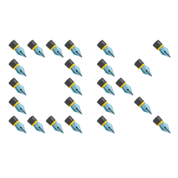 OK button and black nib