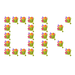 OK button and bouquet