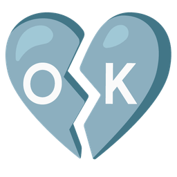 OK button and broken heart