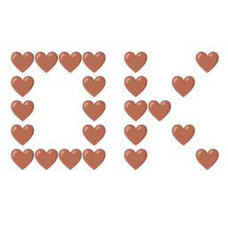 OK button and brown heart