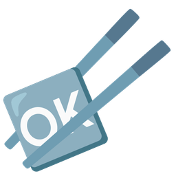 OK button and chopsticks