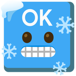 OK button and cold face
