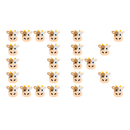 OK button and cow face