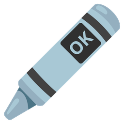 OK button and crayon