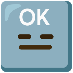 OK button and expressionless face