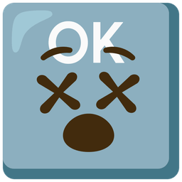 OK button and face with crossed-out eyes