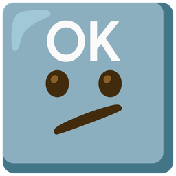 OK button and face with diagonal mouth