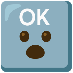 OK button and face with open mouth