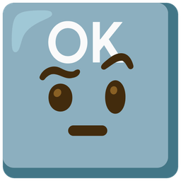 OK button and face with raised eyebrow