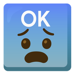 OK button and fearful face