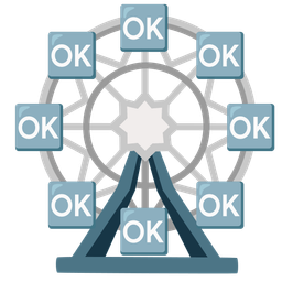 OK button and ferris wheel