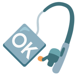 OK button and fishing pole