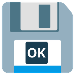OK button and floppy disk