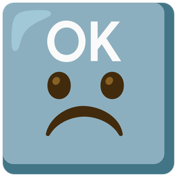 OK button and frowning face