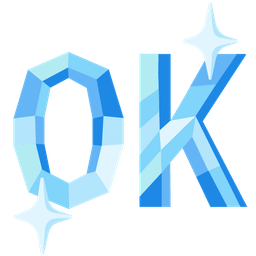 OK button and gem stone