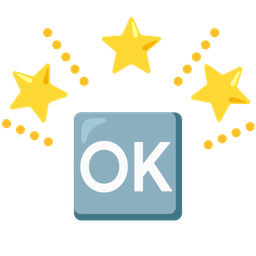 OK button and glowing star