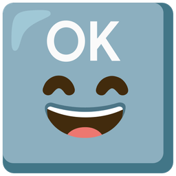 OK button and Grinning face with smiling eyes