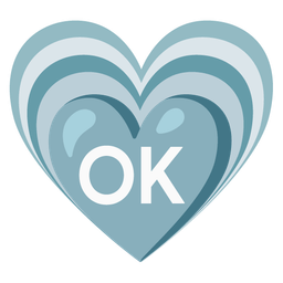 OK button and growing heart