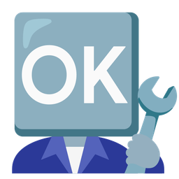 OK button and hammer and wrench