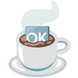 OK button and hot beverage