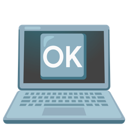 OK button and laptop