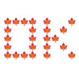 OK button and maple leaf