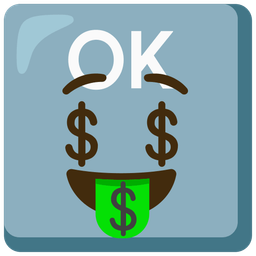 OK button and Money-mouth face