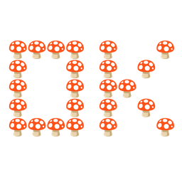 OK button and mushroom