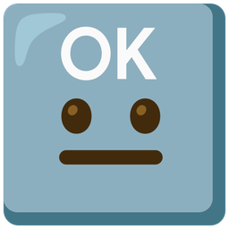 OK button and neutral face