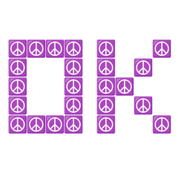 OK button and peace symbol