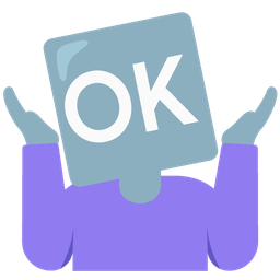 OK button and person shrugging